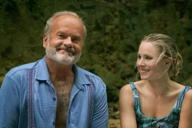 Kelsey Grammar and Kirsten Bell in Like Father. Picture: Emily Aragones/Netflix