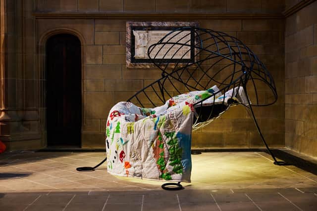 Dream Runner (2022) by Permindar Kaur, Ranya Abdulateef and Ifa Abebe at Wakefield Cathedral. Picture: David Lindsay