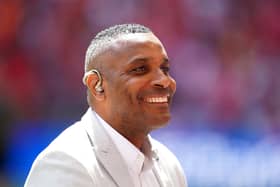 TV pundit Clinton Morrison, pictured ahead of the Sky Bet League One play-off final between former club Sheffield Wednesday and Barnsley at Wembley on May 29 this year. Picture: Mike Egerton/PA Wire.