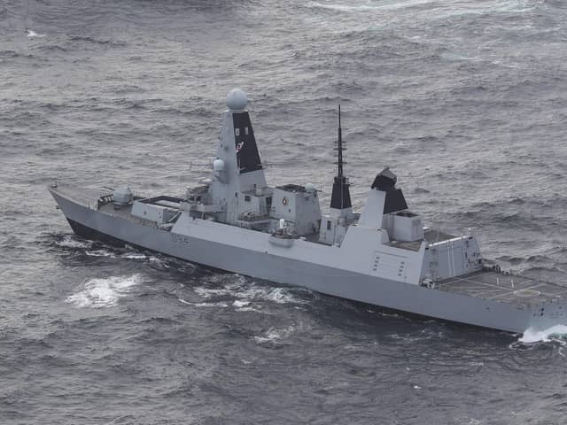 A file photo of HMS Diamond, which is thought to have shot down a suspected attack drone in the Red Sea.