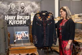 Lili Myers, the wife of the late Hairy Biker Dave Myers at the auction of some of his belongings.