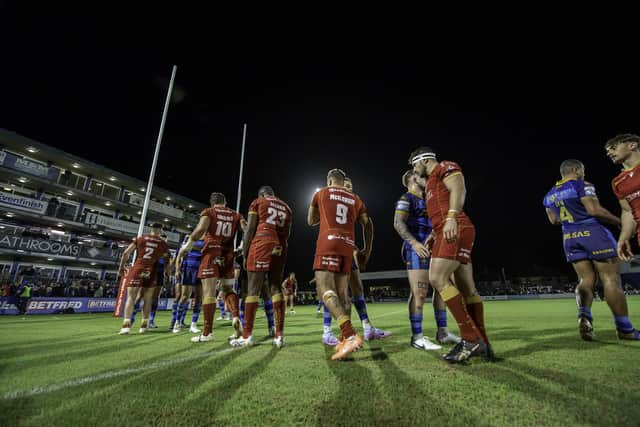 Catalans Dragons were left to count the cost of their round one win at Belle Vue. (Photo: Allan McKenzie/SWpix.com)
