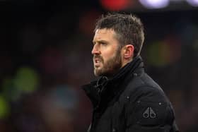 Middlesbrough boss Michael Carrick on the touchline at Huddersfield Town on Friday night. Picture: Bruce Rollinson.