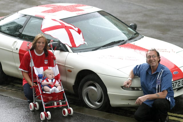 Football fans David Trivett, daughter Gemma Moore and grandson Dylan Bradley Moore back in 2006
