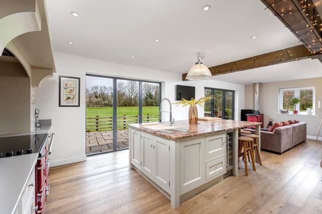 The impressive kitchen at Troutbeck Cottage in Potto - on the market at £925,000.