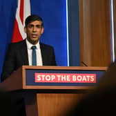 Prime Minister Rishi Sunak holds a press conference in Downing Street.