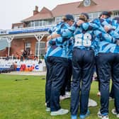 Picture by Allan McKenzie/SWpix.com - 01/05/2024 - Cricket - The Rachael Heyhoe Flint Trophy - Northern Diamonds v The Blaze - North Marine Road, Scarborough, England - The Diamonds huddle prior to taking to the field against the Blaze.