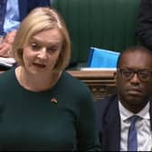 Prime Minister Liz Truss speaking in the House of Commons, London, to set out her energy plan to shield households and businesses from soaring energy bills.(House of Commons/PA Wire)