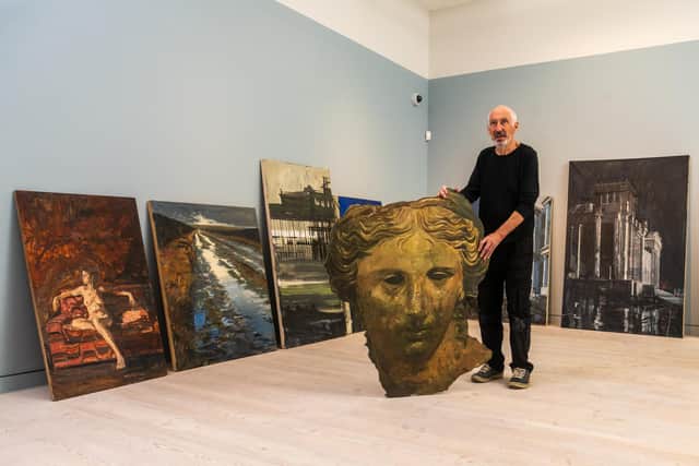 Hull artist Peter Huby, who has been living in Greece for over 20 years has returned back to his home town for a major retrospective exhibition of his work on show at The University of Hull, Art Gallery, Brynmor Jones Library, Hull.
Picture James Hardisty.