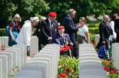 Veterans arrive ahead of a service of commemoration at Bayeux War Cemetery, for the 80th anniversary of D-Day. PIC: Jane Barlow/PA Wire