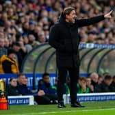 Leeds United manager Daniel Farke pictured on the touchline against Coventry City at Elland Road.  Picture: Bruce Rollinson.