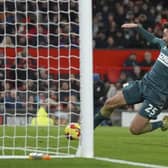 Highlight: Middlesbrough's Matt Crooks scores his side's opening goal during the English FA Cup fourth round between Manchester United and Middlesbrough at Old Trafford in  2022. (AP Photo/Jon Super)