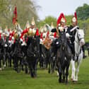 Members of the Household Cavalry on parade in Hyde Park, London. PIC: Jonathan Brady/PA Wire
