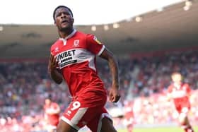 Middlesbrough striker Chuba Akpom, a target of Premier League side Sheffield United. He is pictured scoring against the Blades early last season. Picture: Getty Images.