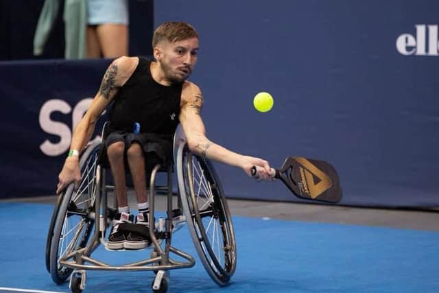 Nick Smith of Leeds can play in his wheelchair against able-bodied pickleballers.