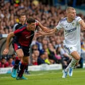 INJURY: Leeds United's Danish right-back Rasmus Kristensen (right)