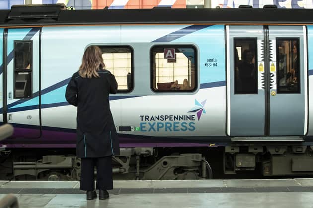 A TransPennine Express train at Leeds train station
