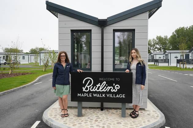 Willerby Business Development Manager Gemma Pudsey, left, and Junior Product Manager Emillie Ayre with one of the new Gainsborough models at the Butlin’s Maple Walk village.