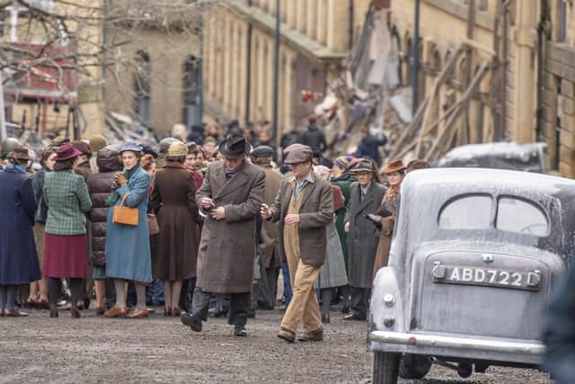 Filming of war film Six Triple Eight featuring Oprah Winfrey in the Little Germay area of Bradford,  photographed by Tony Johnson for The Yorkshire Post.