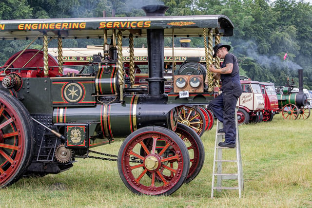 Chris Swain from Bridlington as he polishes his Burrell Showmans Engine.