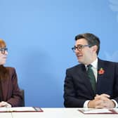 Housing Secretary Angela Rayner and Prime Minister Andy Burnham during England's first wildfire resilience summit. PIC: Temilade Adelaja/Press Association