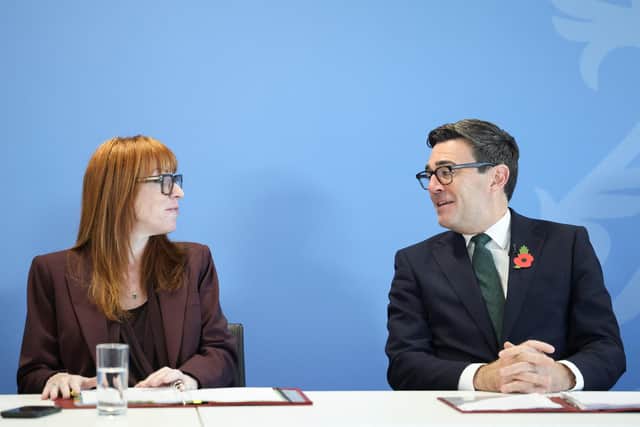 Housing Secretary Angela Rayner and Prime Minister Andy Burnham during England's first wildfire resilience summit. PIC: Temilade Adelaja/Press Association