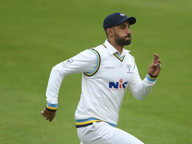Yorkshire captain Shan Masood in action against Durham in Chester-le-Street. Photo by Stu Forster/Getty Images.