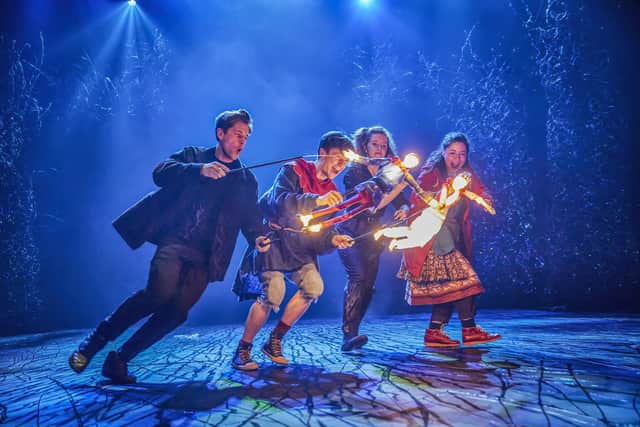Domonic Ramsden, Keir Oglivy (Boy), Aimee McGolderick and Millie Hikasa (Lettie) in The Ocean at the End of the Lane. Picture: Brinkhoff-Moegenburg.