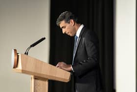 Prime Minister Rishi Sunak during his first major domestic speech of 2023 talked about the importance of 16 – 19 education and the teaching of maths. PIC: Stefan Rousseau/PA Wire