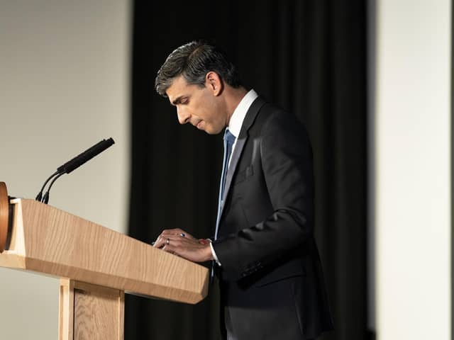 Prime Minister Rishi Sunak during his first major domestic speech of 2023 talked about the importance of 16 – 19 education and the teaching of maths. PIC: Stefan Rousseau/PA Wire