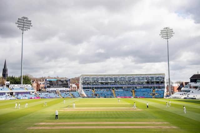 Resplendent in the sunshine: Headingley cricket ground on the opening day of the season. Picture by Allan McKenzie/SWpix.com