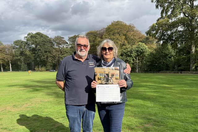 Linda Oldridge and husband John at the calendar launch - Photo taken by Jan Mackaness.