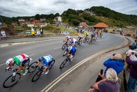 Tour of Britain. Stage 4, Redcar to Helmsley. the peloton passes through Sandsend. (Picture: Bruce Rollinson)