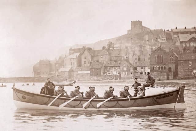 The William Riley pictured in 1909 in Whitby Harbour. The rowed lifeboat is one of the most historic in the country.