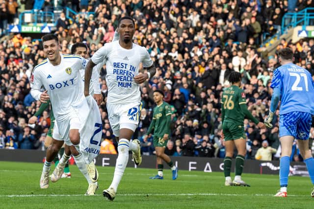 TRIBUTE: Leeds United winger Jaidon Anthony pays his respects after his brilliant individual goal
