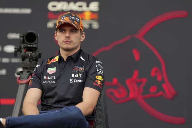 A relaxed Red Bull driver Max Verstappen of the Netherlands speaks to media before the Japanese Formula One Grand Prix . (AP Photo/Eugene Hoshiko)