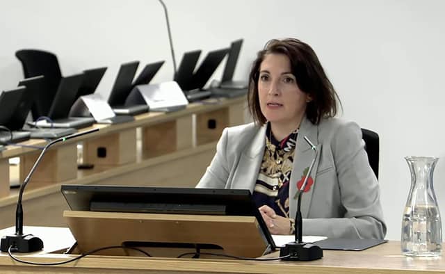 Former deputy cabinet secretary Helen MacNamara giving evidence.