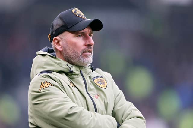 Hull City head coach Tim Walter on the touchline during the Sky Bet Championship match against West Brom at the MKM Stadium. Photo: Richard Sellers/PA Wire.