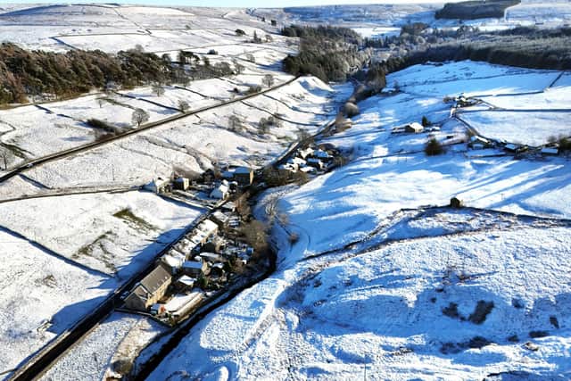 Snow in Allenheads, Northumberland. A three-day yellow warning for snow has been issued for almost all of England and Wales and parts of Scotland this weekend as the Met Office warned that rural communities could become cut off. Picture date: Thursday January 2, 2025. PA Photo. Photo credit should read: Owen Humphreys/PA Wire
