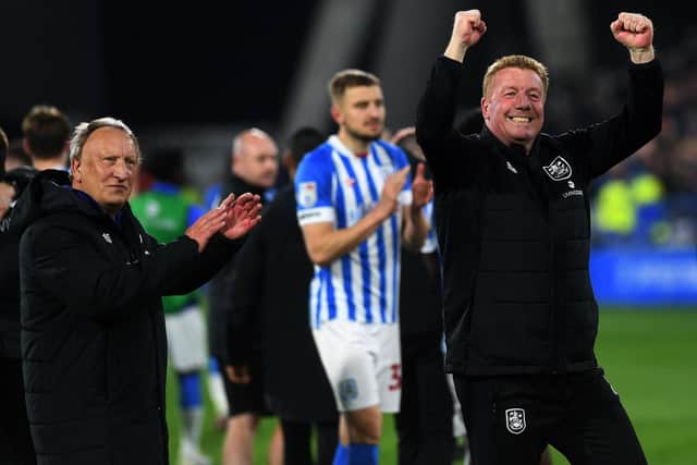 CHALLENGE: Ronnie Jepson (right) and manager Neil Warnock (left) want Huddersfield Town youngsters to show what they can do against Middlesbrough