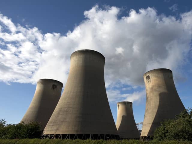 A view of the cooling towers of the Drax coal-fired power station near Selby