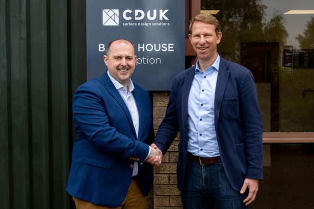 Managing director, Andy Noble (left), takes over the business ownership from Gary Baker. Picture by Laura Slater (Lumiere Photographic)
