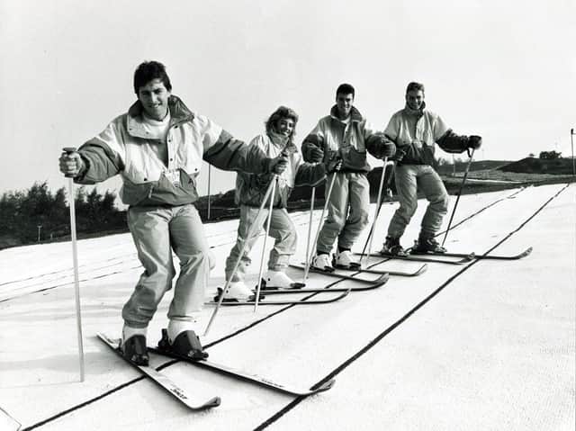 A new ski run opens at Parkwood Springs dry skiing venue in Sheffield in October 1988