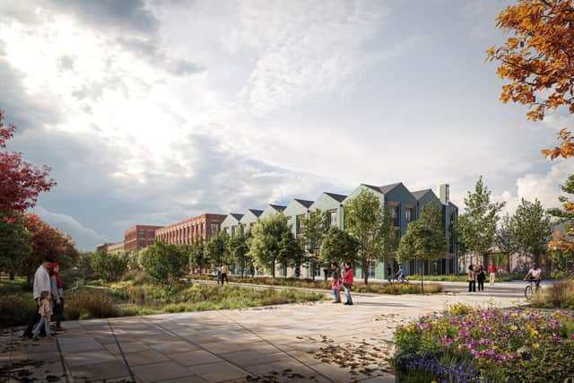 An impression showing how homes at York Central could look.