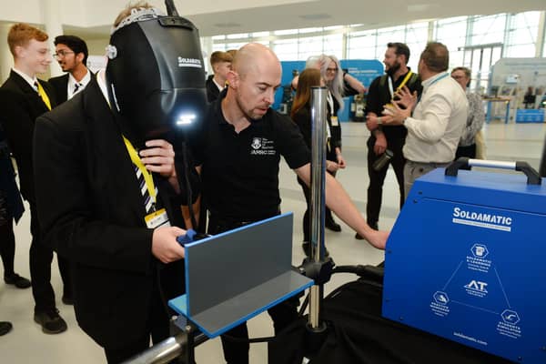 The University of Sheffield AMRC welcoming students from Rotherham to an event.