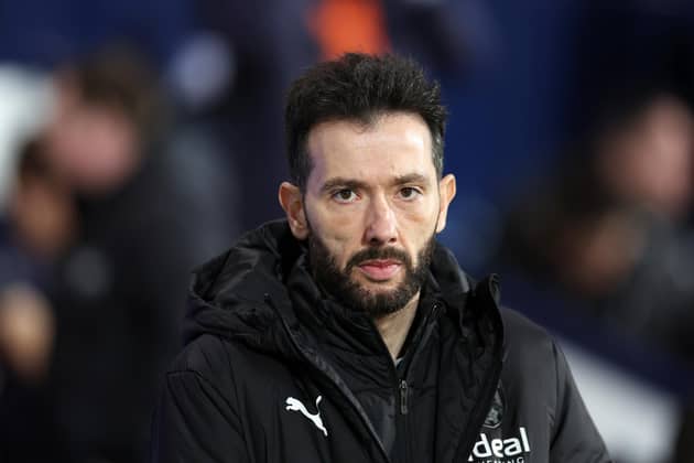 WEST BROMWICH, ENGLAND - FEBRUARY 03: Carlos Corbern, Manager of West Bromwich Albion looks on prior to the Sky Bet Championship between West Bromwich Albion and Coventry City at The Hawthorns on February 03, 2023 in West Bromwich, England. (Photo by Catherine Ivill/Getty Images)
