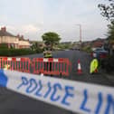 Police officers at the scene in Grimethorpe after more than 100 homes were evacuated in the former pit village after an Army bomb squad was deployed in the wake of a police operation. Photo credit: Danny Lawson/PA Wire