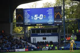 JOB DONE: The Hillsborough scoreboard shows the scale of Sheffield Wednesday's win (Image: Steve Ellis)