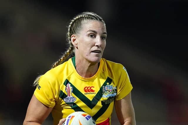 READY FOR ACTION: Australia's Ali Brigginshaw, who insists the pressure will all be on New Zealand when the two southern hemisphere giants clash in their fourth consecutive women's Rugby League World Cup final at Old Trafford Picture: Mike Egerton/PA