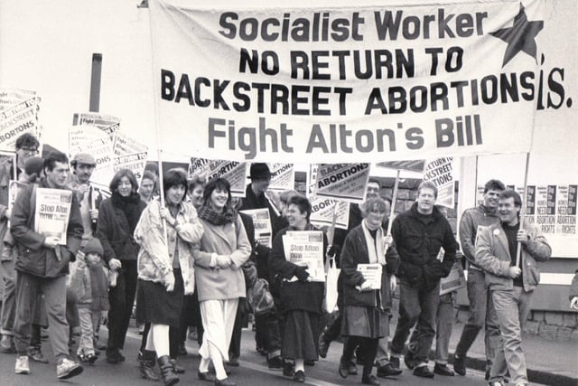 A demonstration against MP David Alton's Abortion Bill in Sheffield on January 18, 1988
